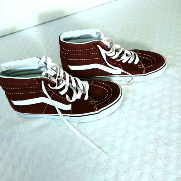 Vans Unisex Red "Off The Wall" Skateboard Sneakers Size 6.5 ( W) 8 (M) - Picture 1 of 7